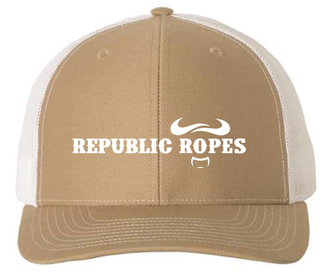 Snapback Trucker Khaki / White Mesh Cap / Landscaped Logo