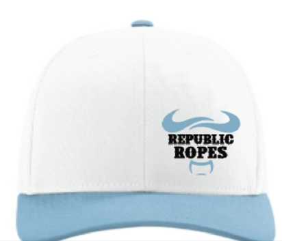 Republic Ropes Classic Trucker Hat – White & Columbia Blue