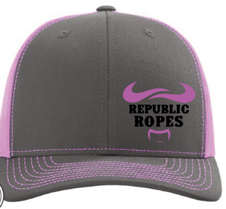 Republic Ropes Ladies Classic Trucker Hat – Charcoal & Neon Pink