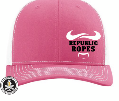 Republic Ropes Ladies Classic Trucker Hat – Hot Pink & White