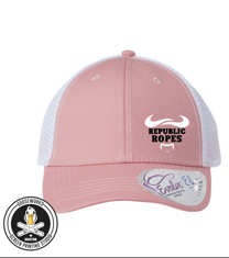 Republic Ropes Ladies Classic Inifinity Her Trucker Hat – Dusty Rose  & White